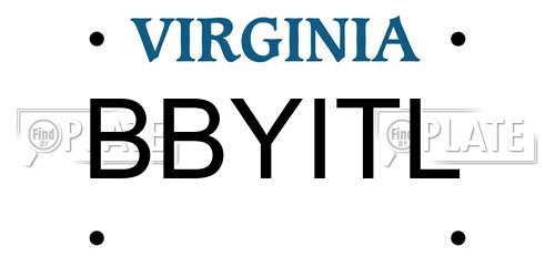 BBYITL Virginia License Plate