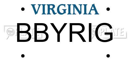 BBYRIG Virginia License Plate