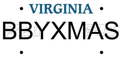 BBYXMAS Virginia License Plate