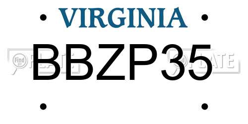 BBZP35 Virginia License Plate