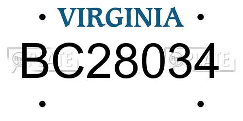 BC28034 Virginia License Plate