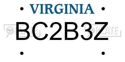 BC2B3Z Virginia License Plate