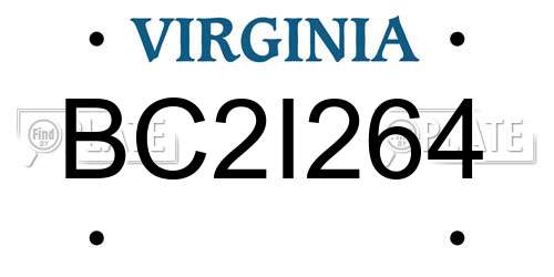 BC2I264 Virginia License Plate