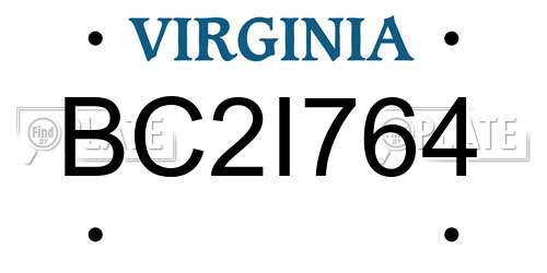 BC2I764 Virginia License Plate