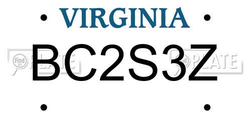 BC2S3Z Virginia License Plate
