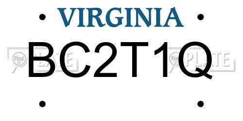 BC2T1Q Virginia License Plate