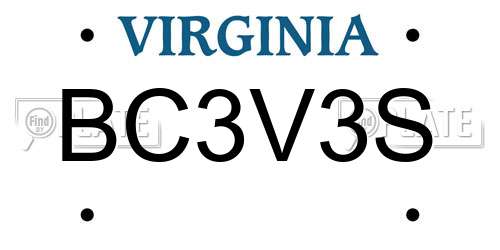 BC3V3S Virginia License Plate
