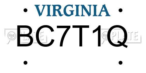 BC7T1Q Virginia License Plate