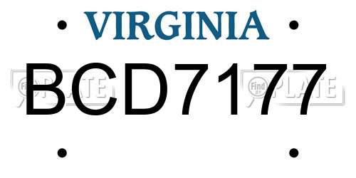 BCD7177 Virginia License Plate