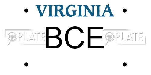 BCE Virginia License Plate