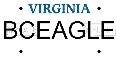 BCEAGLE Virginia License Plate