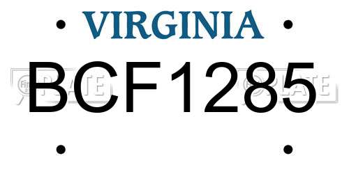 BCF1285 Virginia License Plate