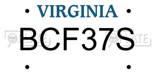 BCF37S Virginia License Plate