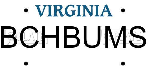 BCHBUMS Virginia License Plate
