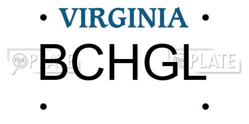 BCHGL Virginia License Plate