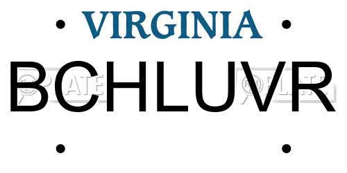 BCHLUVR Virginia License Plate
