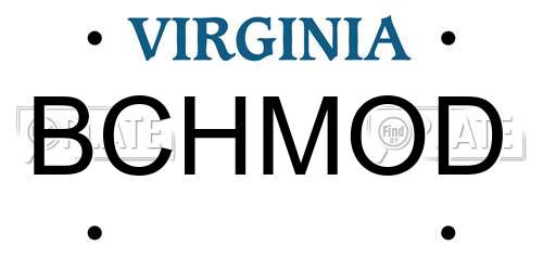 BCHMOD Virginia License Plate