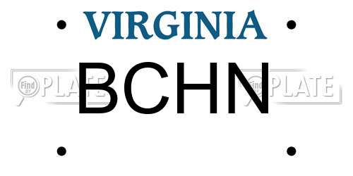 BCHN Virginia License Plate