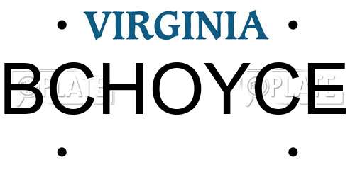 BCHOYCE Virginia License Plate