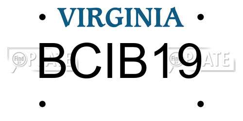 BCIB19 Virginia License Plate
