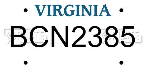 BCN2385 Virginia License Plate