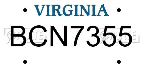 BCN7355 Virginia License Plate