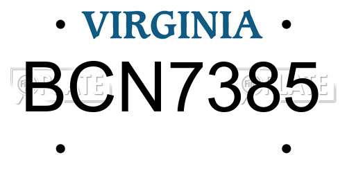 BCN7385 Virginia License Plate