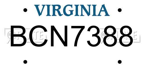 BCN7388 Virginia License Plate