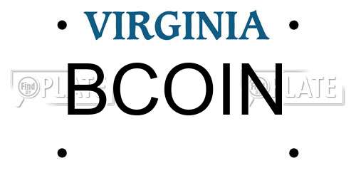 BCOIN Virginia License Plate