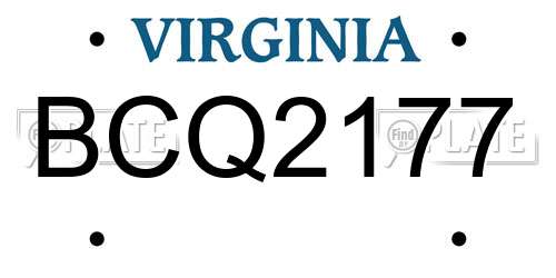 BCQ2177 Virginia License Plate