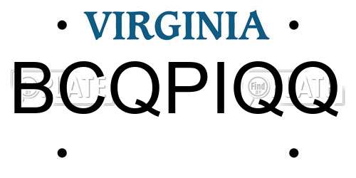 BCQPIQQ Virginia License Plate