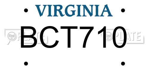 BCT710 Virginia License Plate
