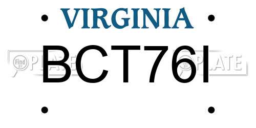 BCT76I Virginia License Plate