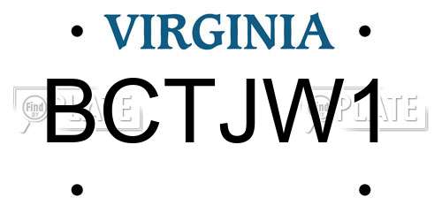 BCTJW1 Virginia License Plate