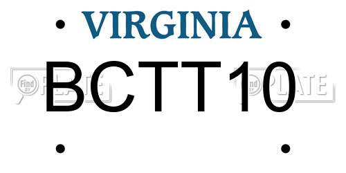 BCTT10 Virginia License Plate