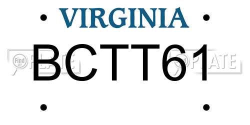 BCTT61 Virginia License Plate