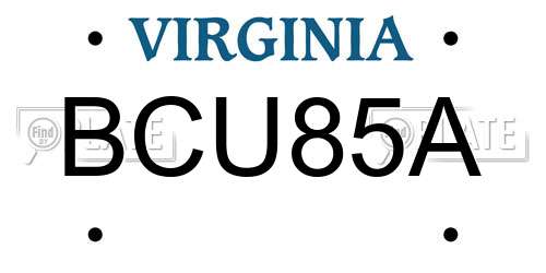 BCU85A Virginia License Plate