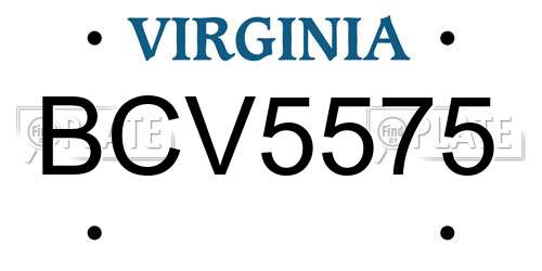 BCV5575 Virginia License Plate