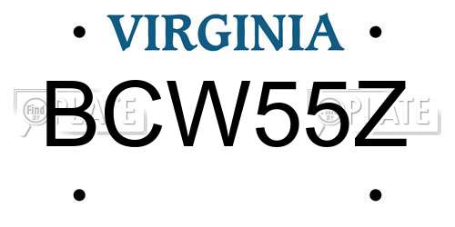 BCW55Z Virginia License Plate