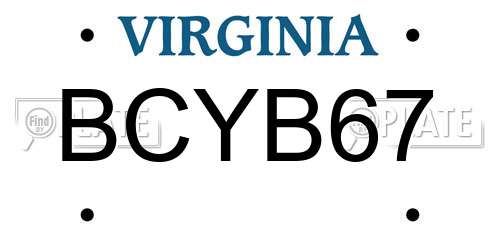 BCYB67 Virginia License Plate