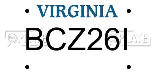 BCZ26I Virginia License Plate