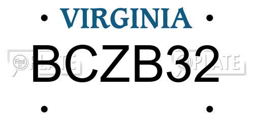 BCZB32 Virginia License Plate