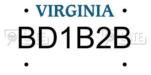 BD1B2B Virginia License Plate