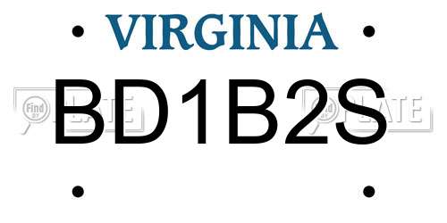 BD1B2S Virginia License Plate