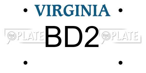 BD2 Virginia License Plate