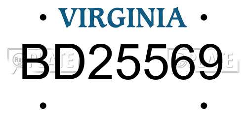 BD25569 Virginia License Plate