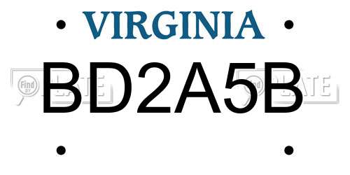 BD2A5B Virginia License Plate