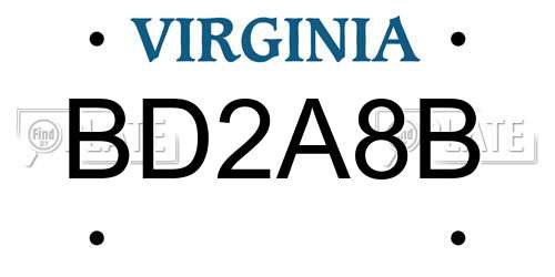 BD2A8B Virginia License Plate