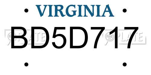 BD5D717 Virginia License Plate