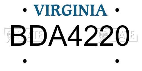 BDA4220 Virginia License Plate